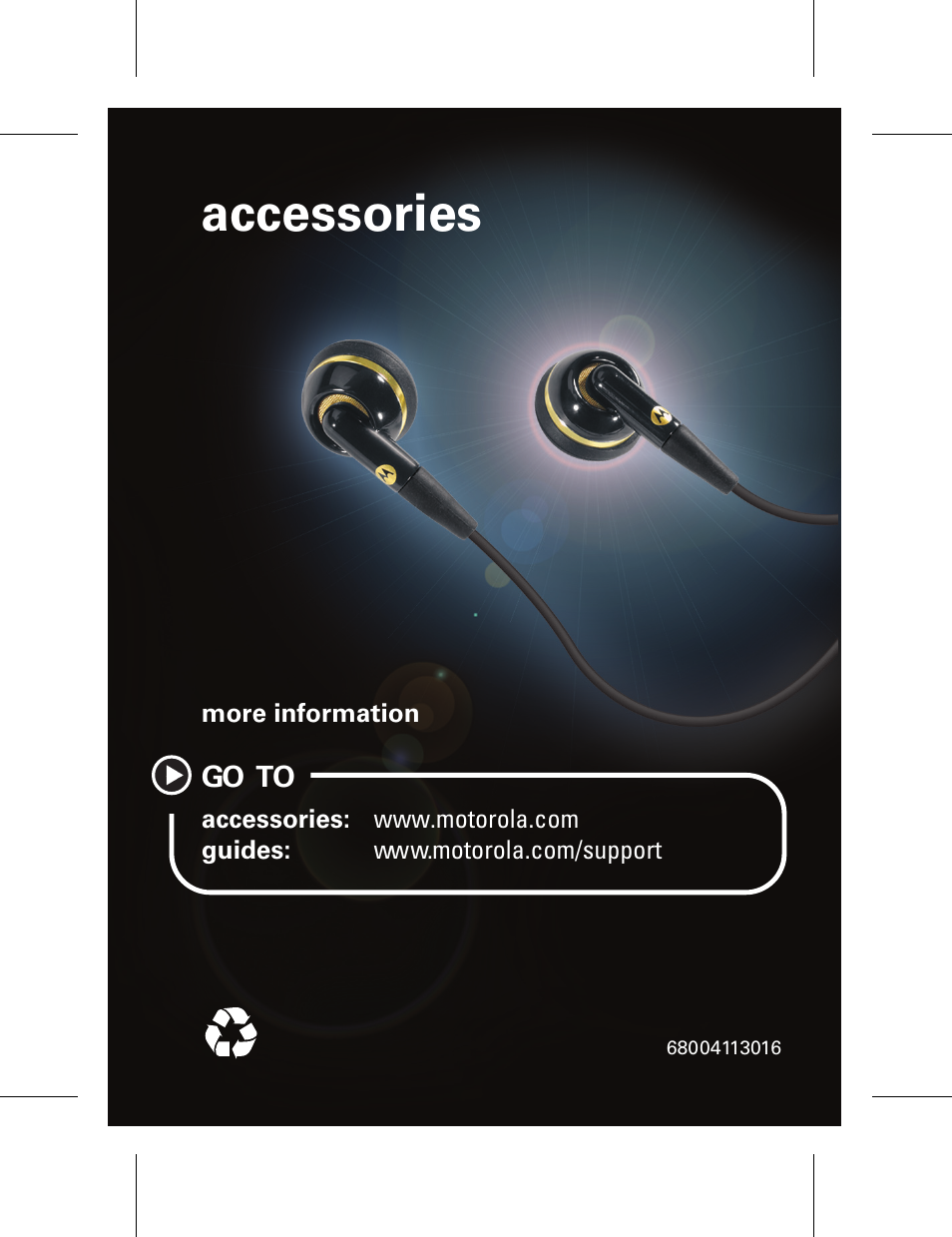 Accessories | Motorola 68004113016 User Manual | Page 68 / 68