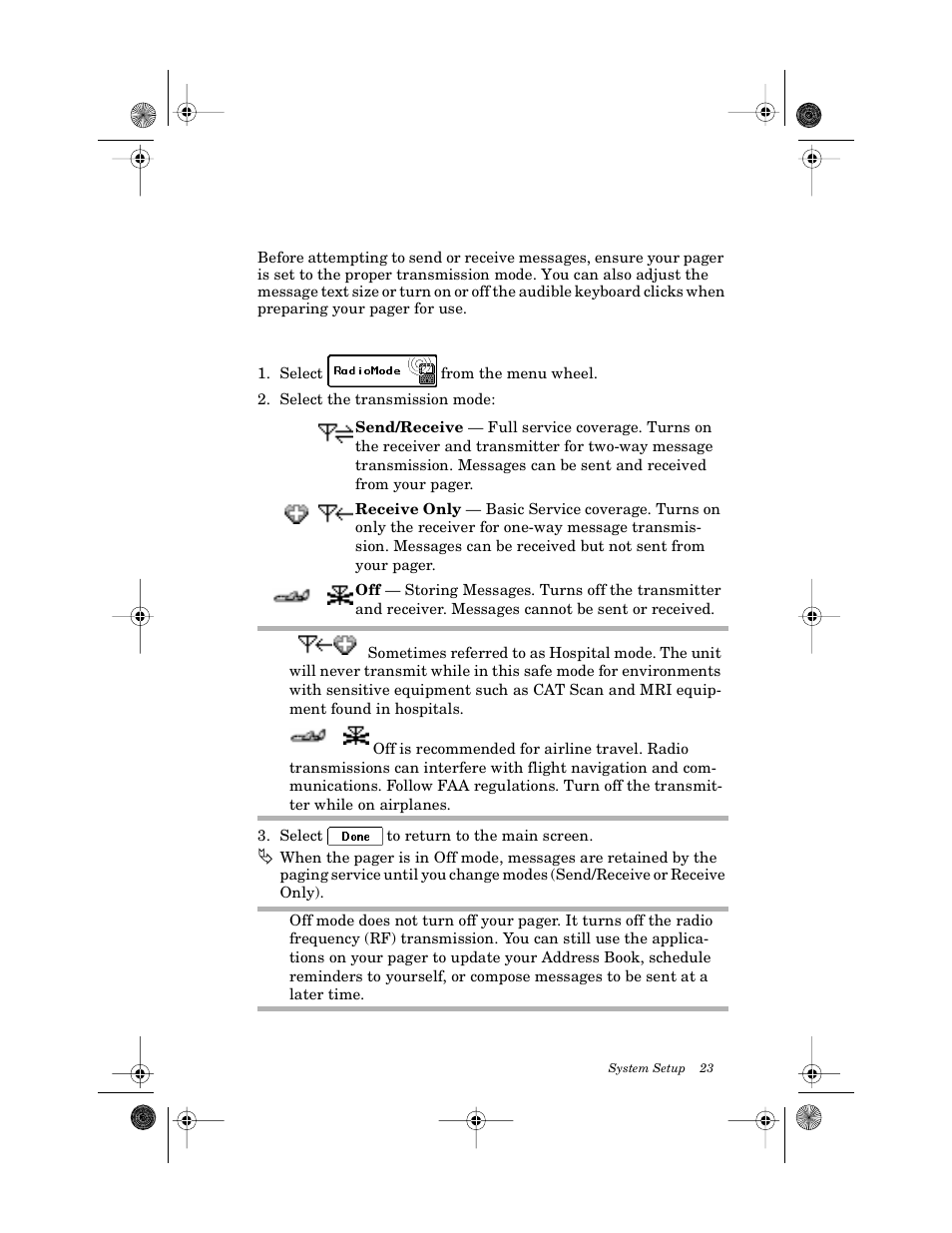 To set the transmission mode | Motorola PageWriter 2000X User Manual | Page 30 / 99