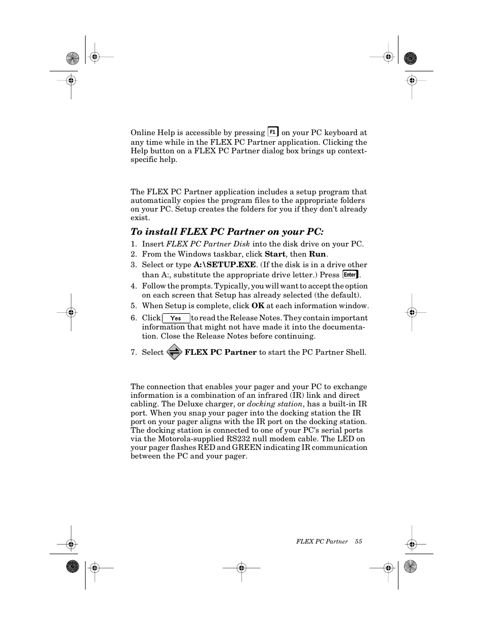 Flex pc partner online help, Installing flex pc partner on your pc, To install flex pc partner on your pc | Motorola PageWriter 2000X User Manual | Page 62 / 99