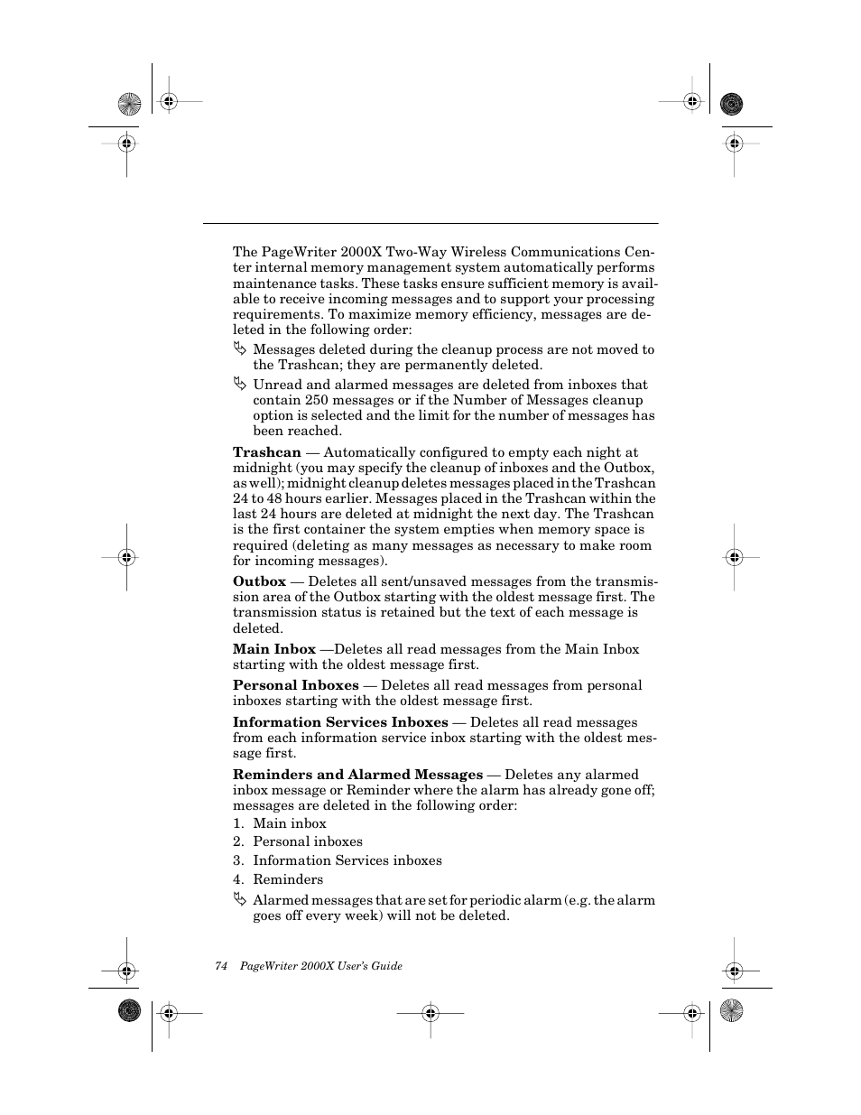 Memory management system | Motorola PageWriter 2000X User Manual | Page 81 / 99