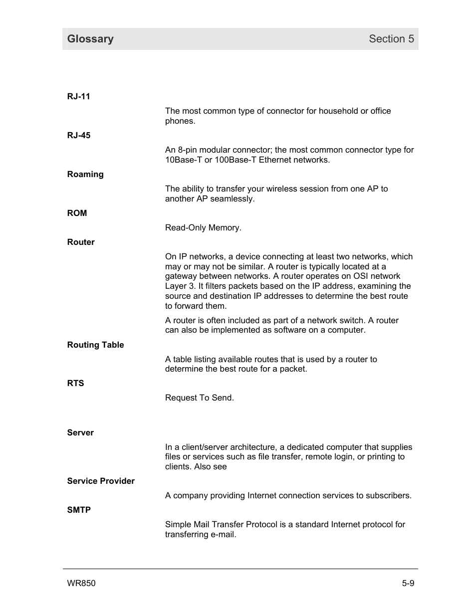 Motorola WR850GP User Manual | Page 119 / 123