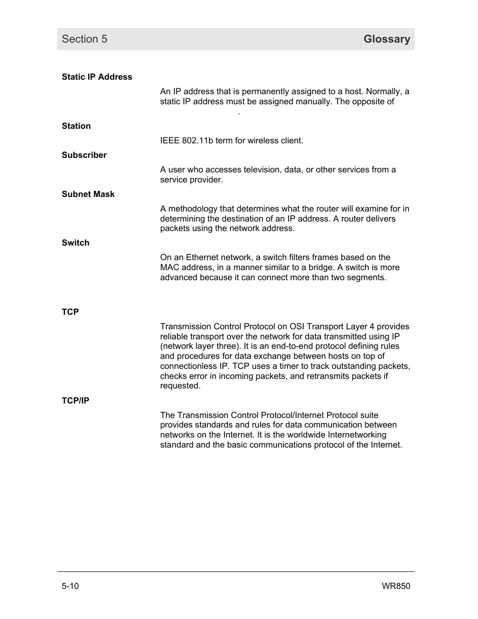 Motorola WR850GP User Manual | Page 120 / 123