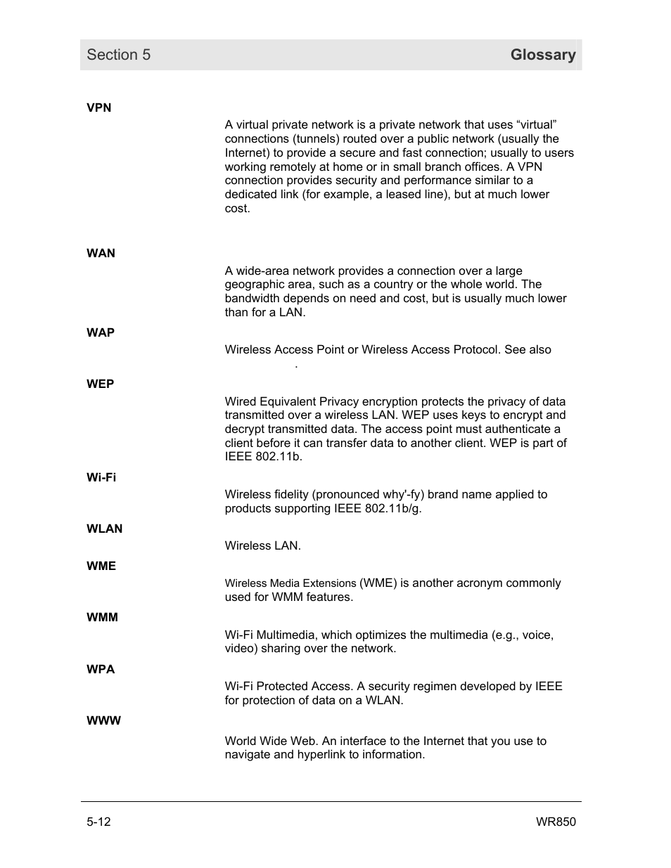 Motorola WR850GP User Manual | Page 122 / 123