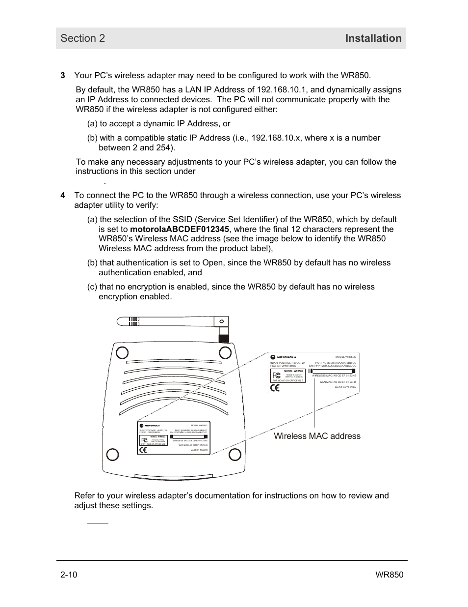 Motorola WR850GP User Manual | Page 24 / 123