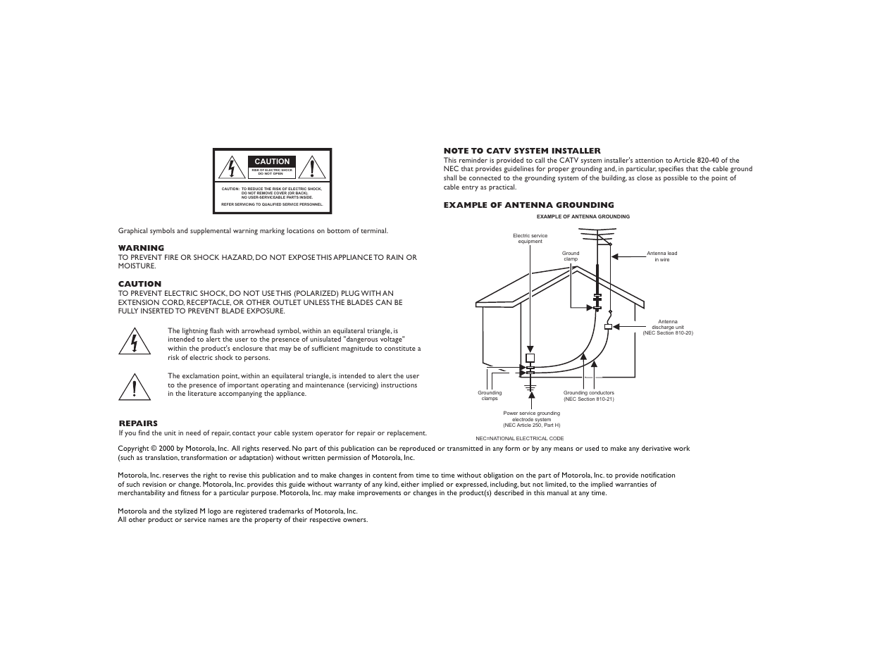 Motorola DCT 2020 User Manual | Page 2 / 34