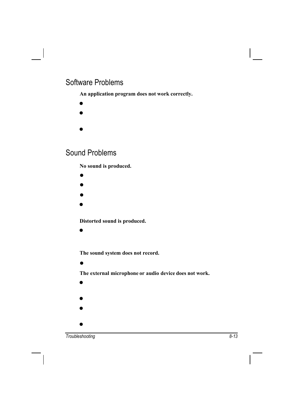 Software problems, Sound problems | Motorola L3392 User Manual | Page 129 / 134