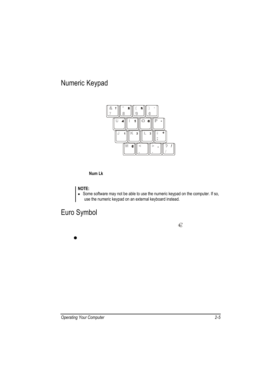 Numeric keypad, Euro symbol | Motorola L3392 User Manual | Page 41 / 134