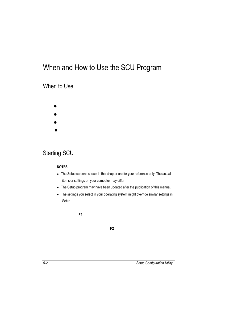 When and how to use the scu program, When to use, Starting scu | Motorola L3392 User Manual | Page 78 / 134