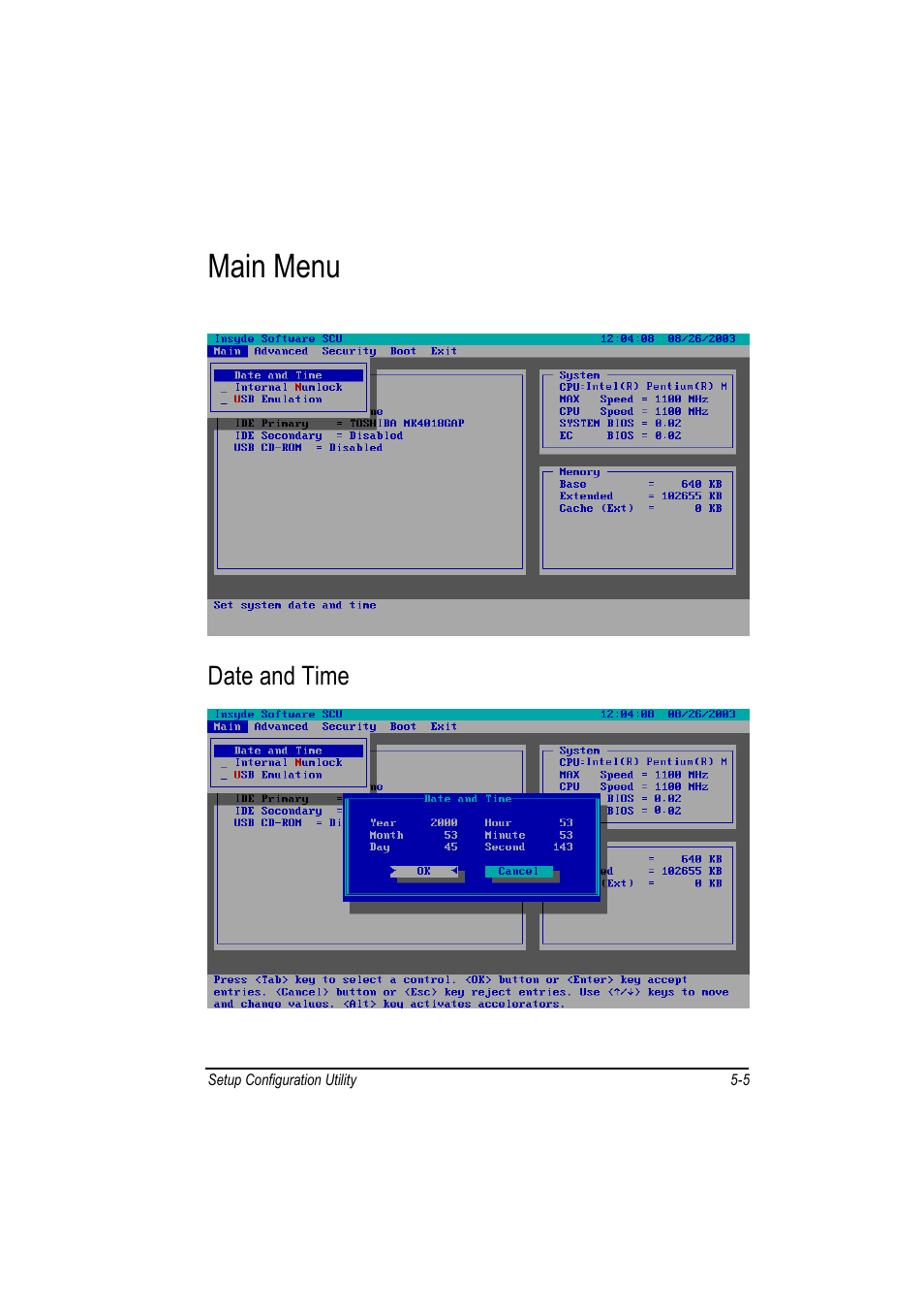 Main menu, Date and time | Motorola L3392 User Manual | Page 81 / 134