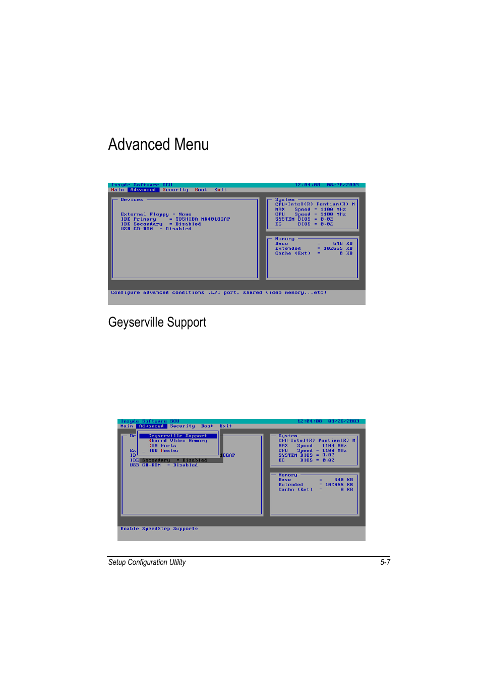 Advanced menu, Geyserville support | Motorola L3392 User Manual | Page 83 / 134