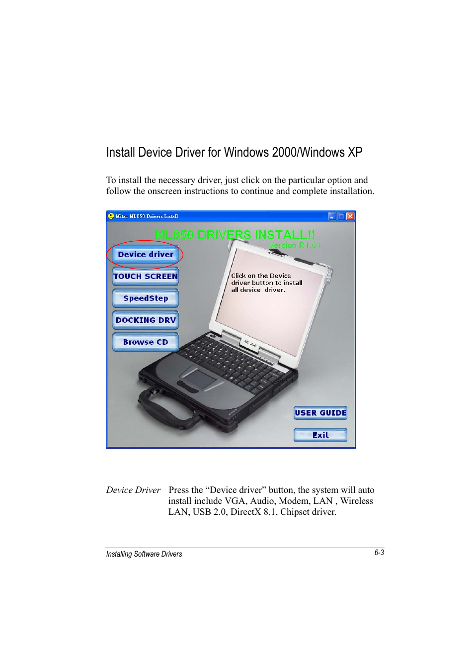 Install device driver for windows 2000/windows xp | Motorola L3392 User Manual | Page 93 / 134