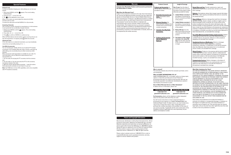 Motorola TALKABOUT FV300 User Manual | Page 2 / 2