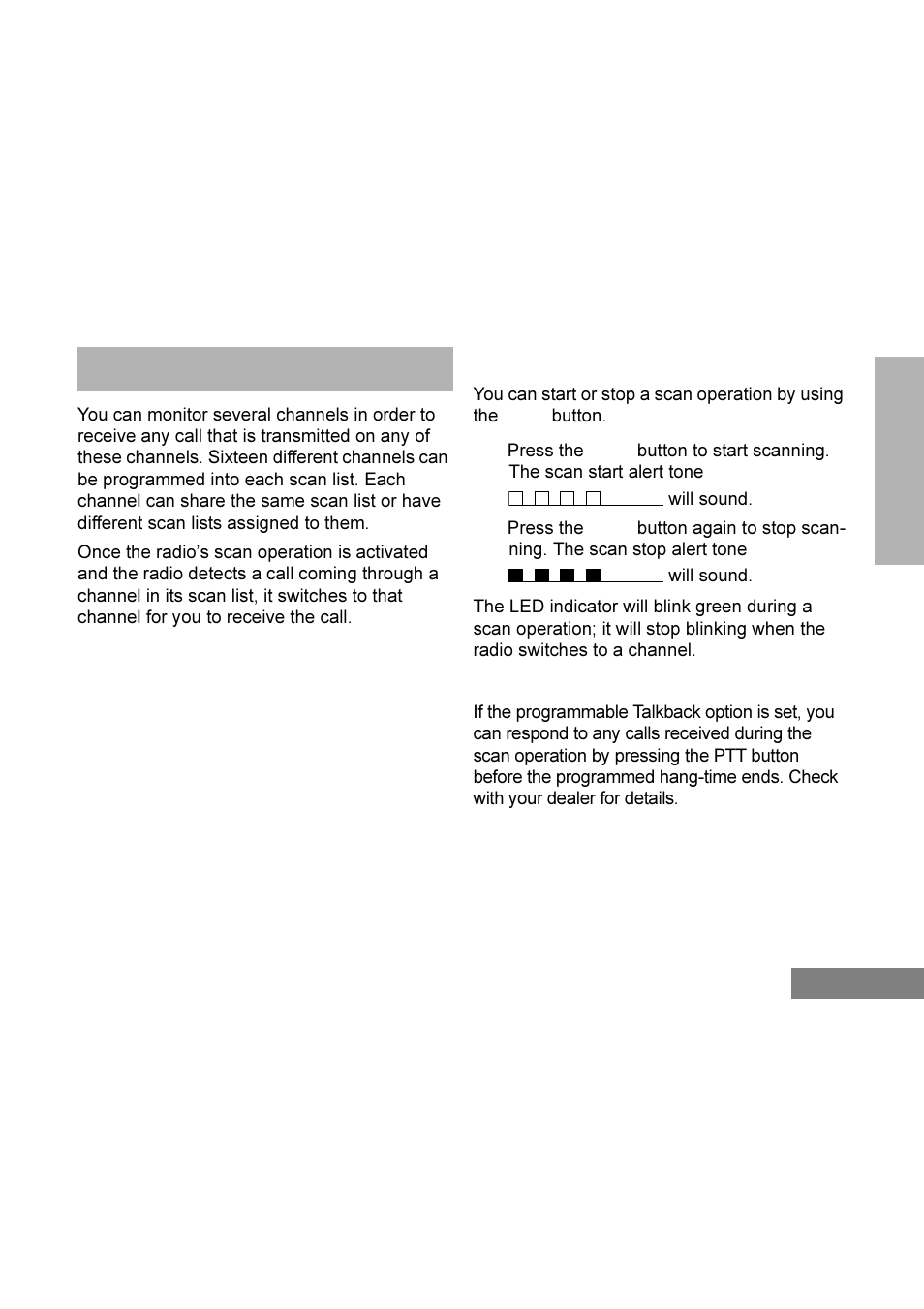 Scan | Motorola GP344 User Manual | Page 23 / 26