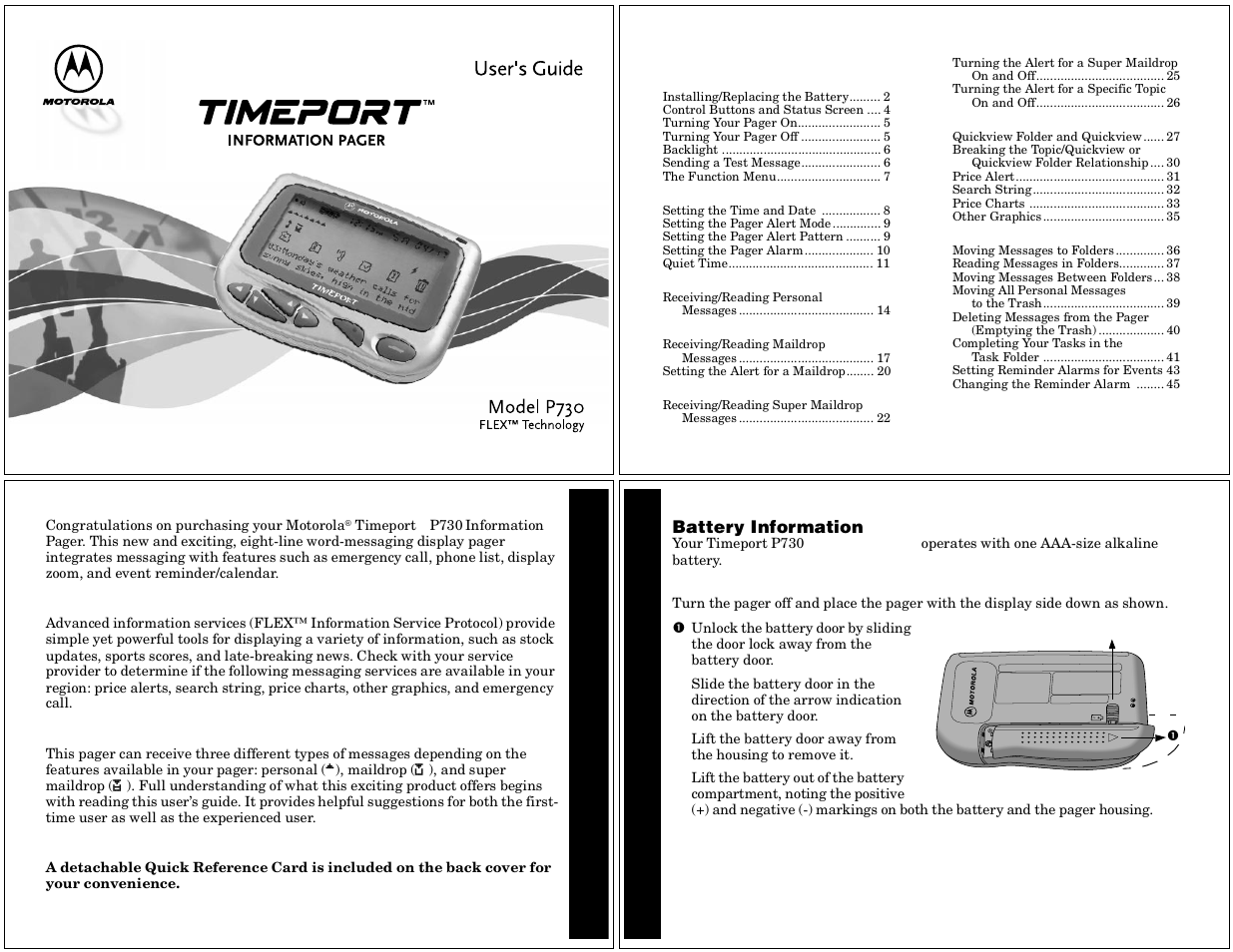 Motorola Timeport P730 User Manual | 15 pages