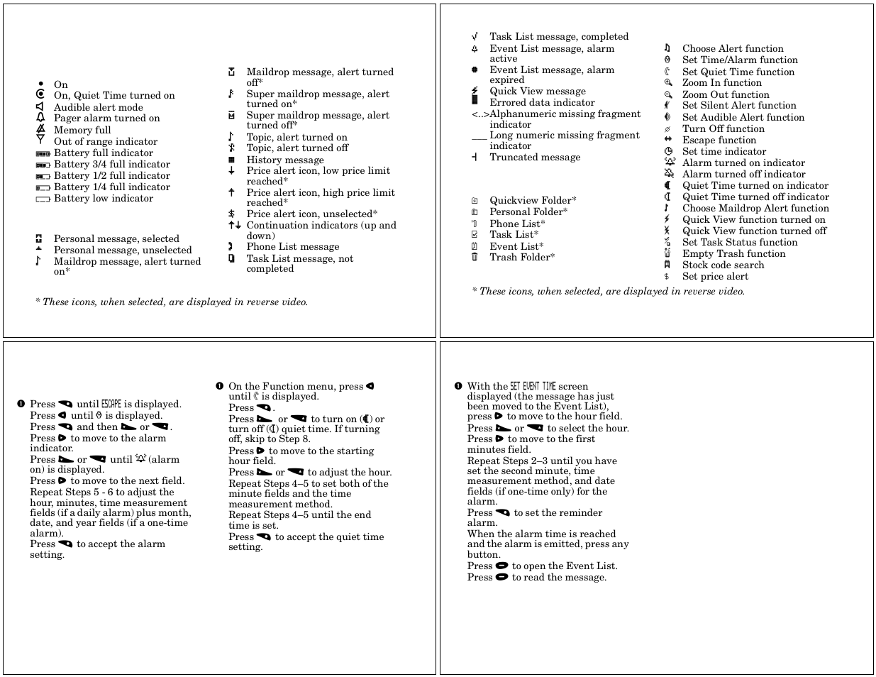 Quick reference card | Motorola Timeport P730 User Manual | Page 15 / 15