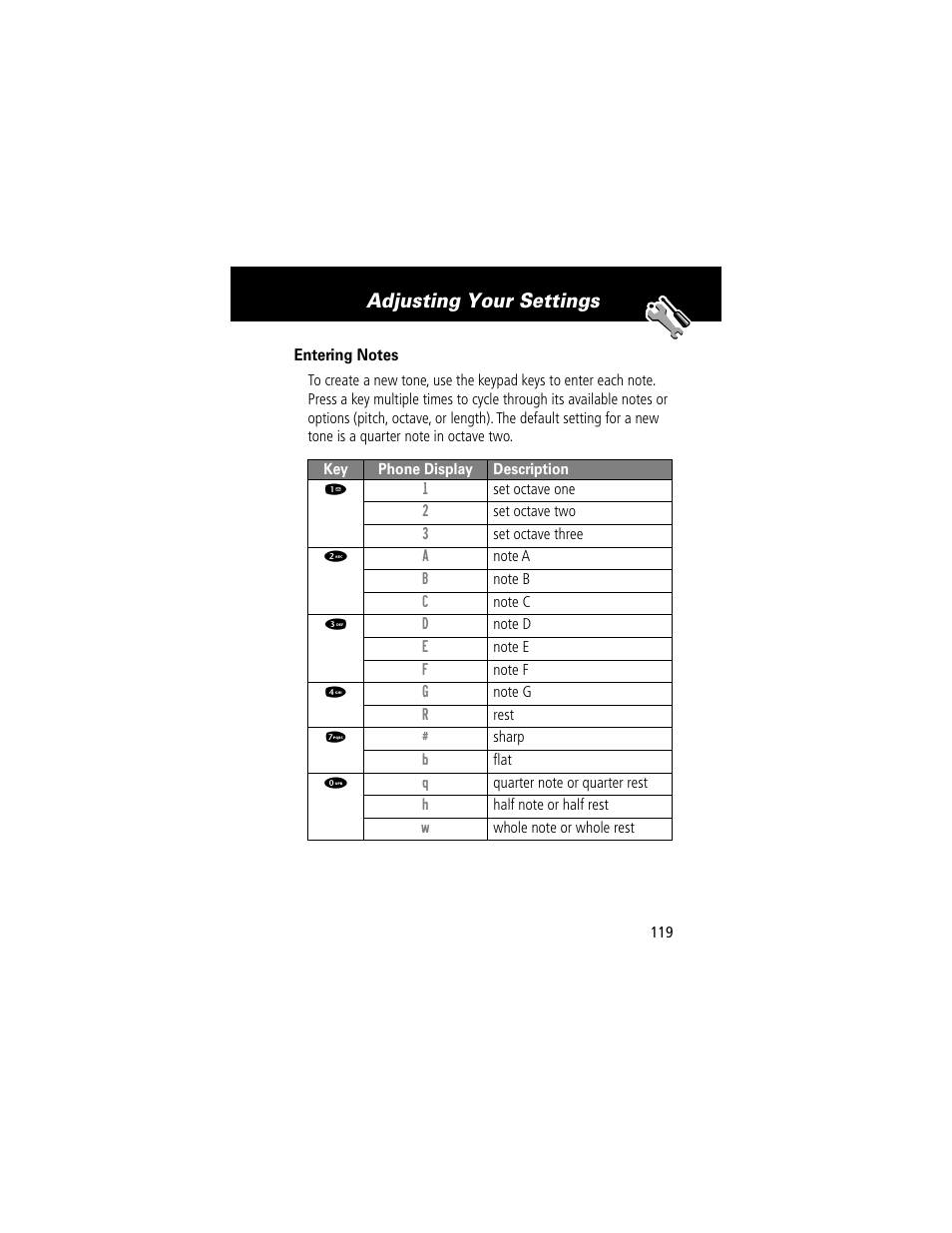 Adjusting your settings | Motorola 60t User Manual | Page 121 / 192