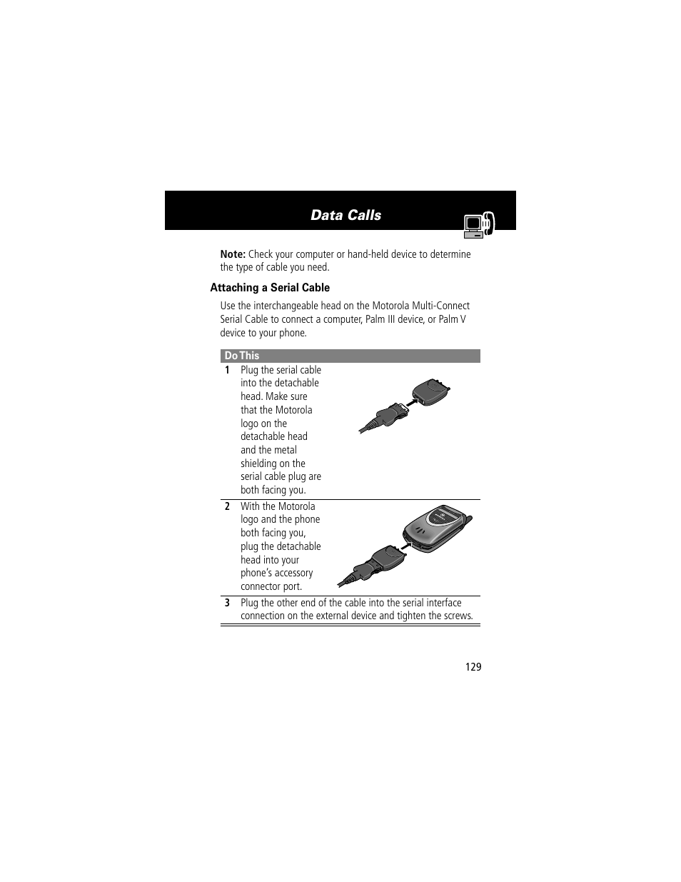 Data calls | Motorola 60t User Manual | Page 131 / 192