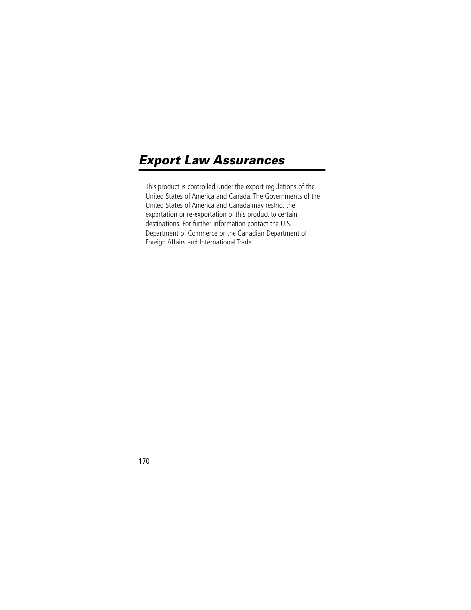 Export law assurances | Motorola 60t User Manual | Page 172 / 192