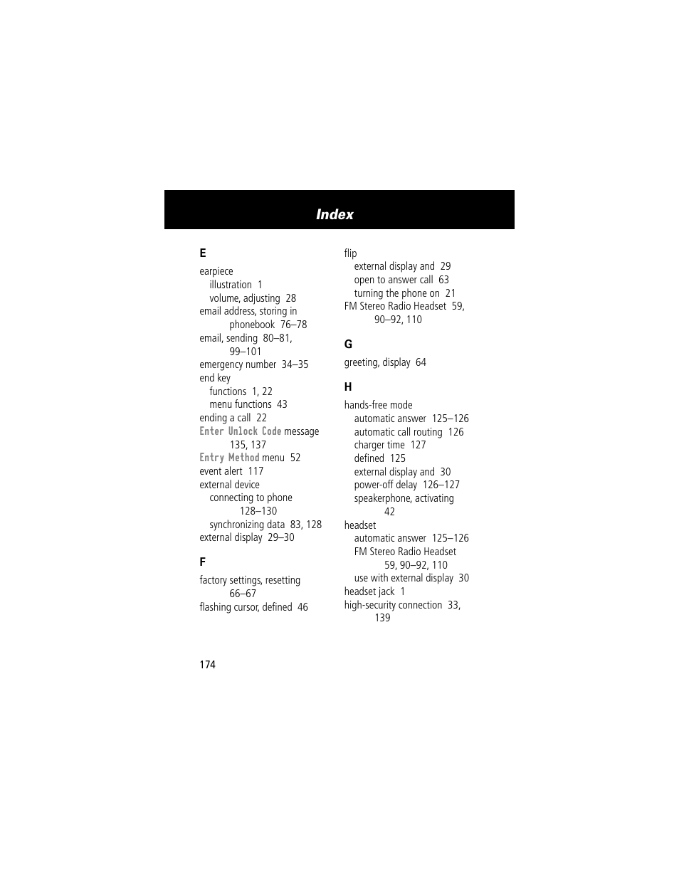 Index | Motorola 60t User Manual | Page 176 / 192