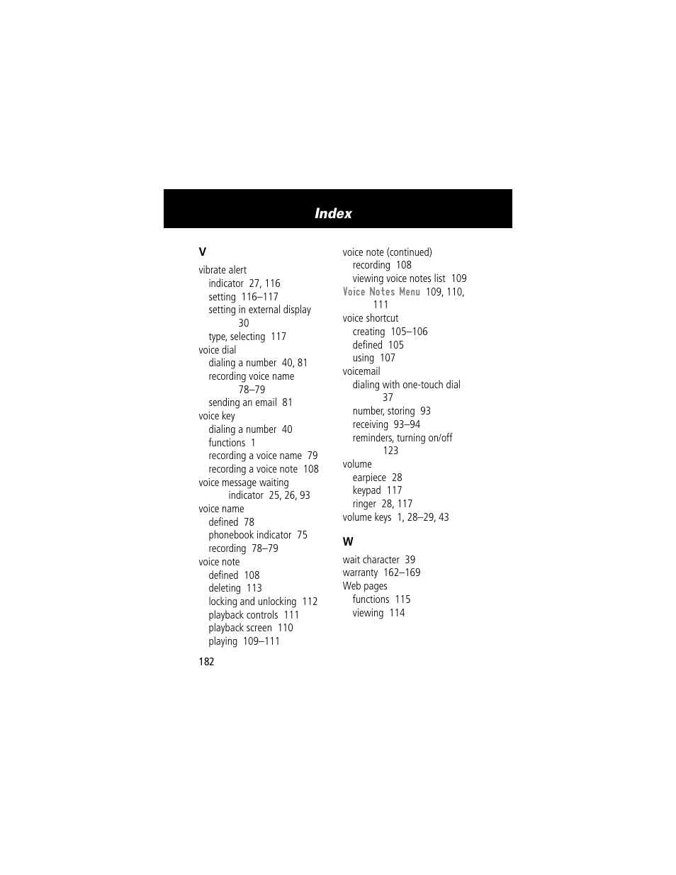 Index | Motorola 60t User Manual | Page 184 / 192