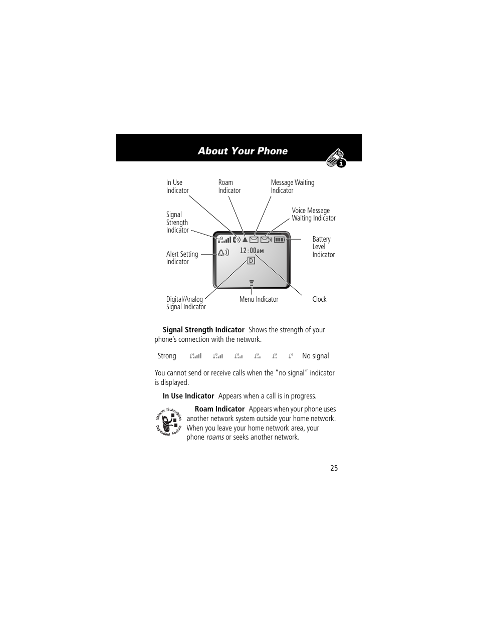 About your phone | Motorola 60t User Manual | Page 27 / 192