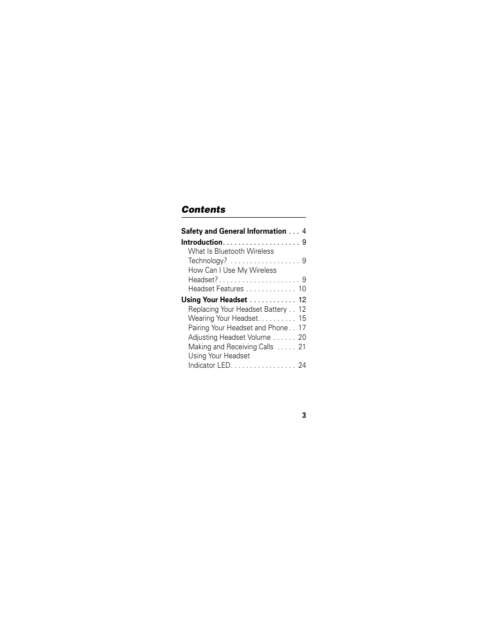 Motorola MOTOMANUAL HS805 User Manual | Page 5 / 90