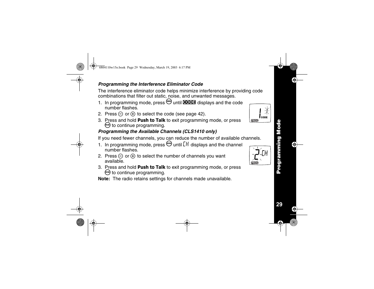 Motorola CLS SERIES CLS1410 User Manual | Page 31 / 60