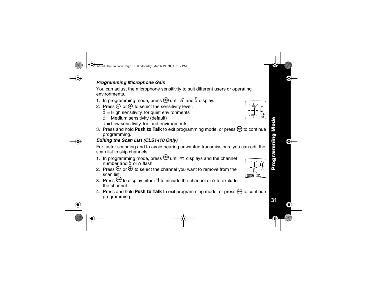 Motorola CLS SERIES CLS1410 User Manual | Page 33 / 60