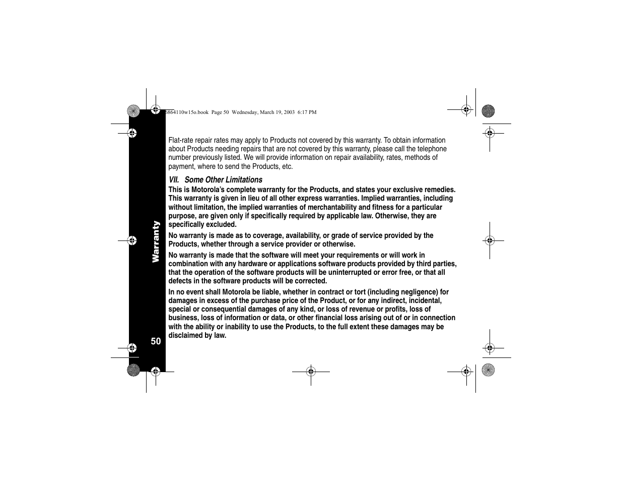 Motorola CLS SERIES CLS1410 User Manual | Page 52 / 60