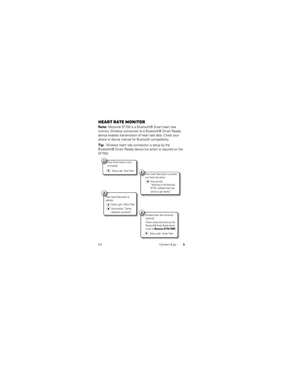 Heart rate monitor | Motorola SF700 User Manual | Page 7 / 26