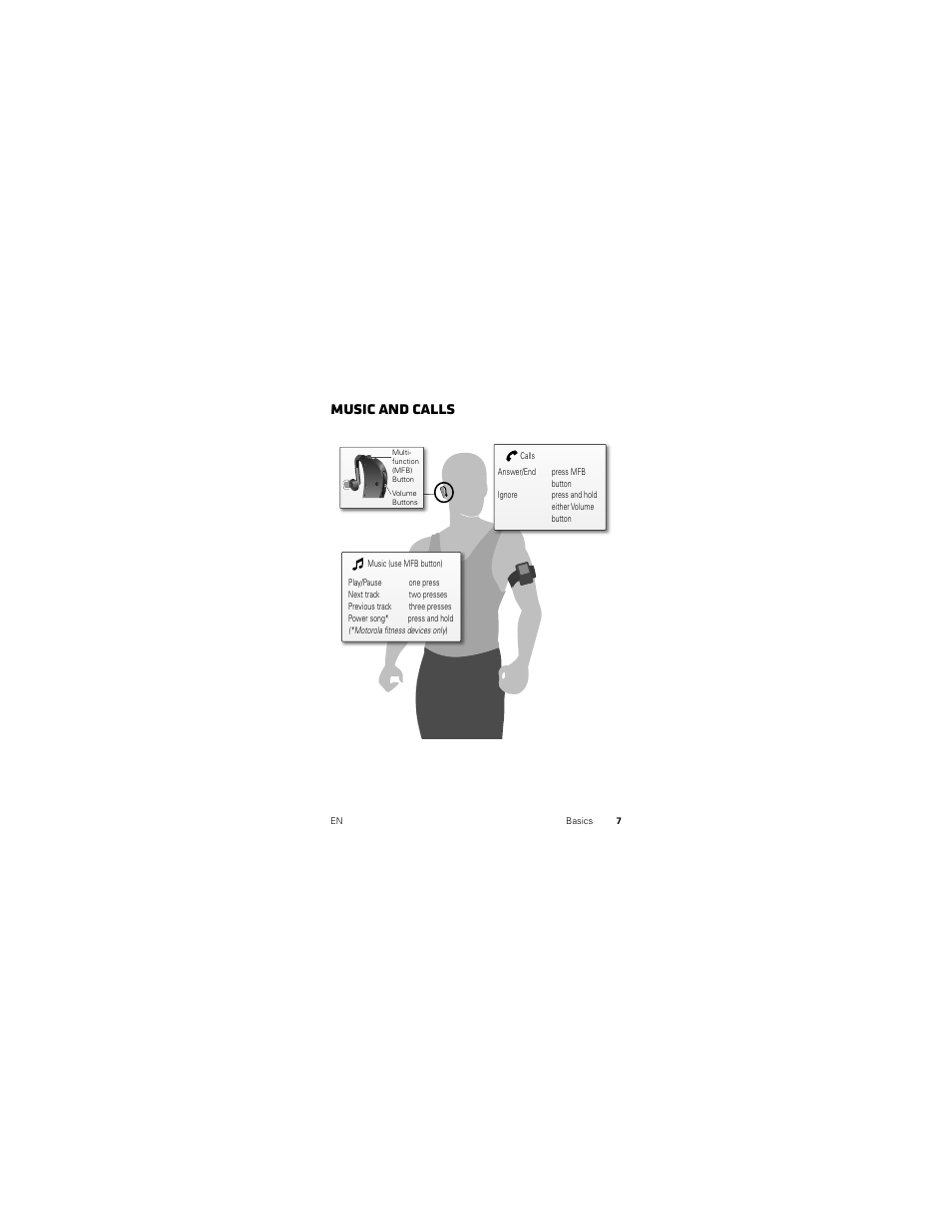 Music and calls | Motorola SF700 User Manual | Page 9 / 26