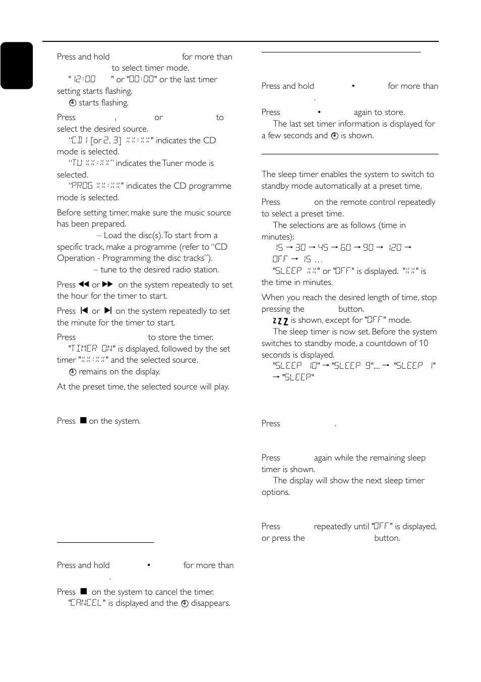 Clock / timer | Motorola FW-C155 User Manual | Page 24 / 27