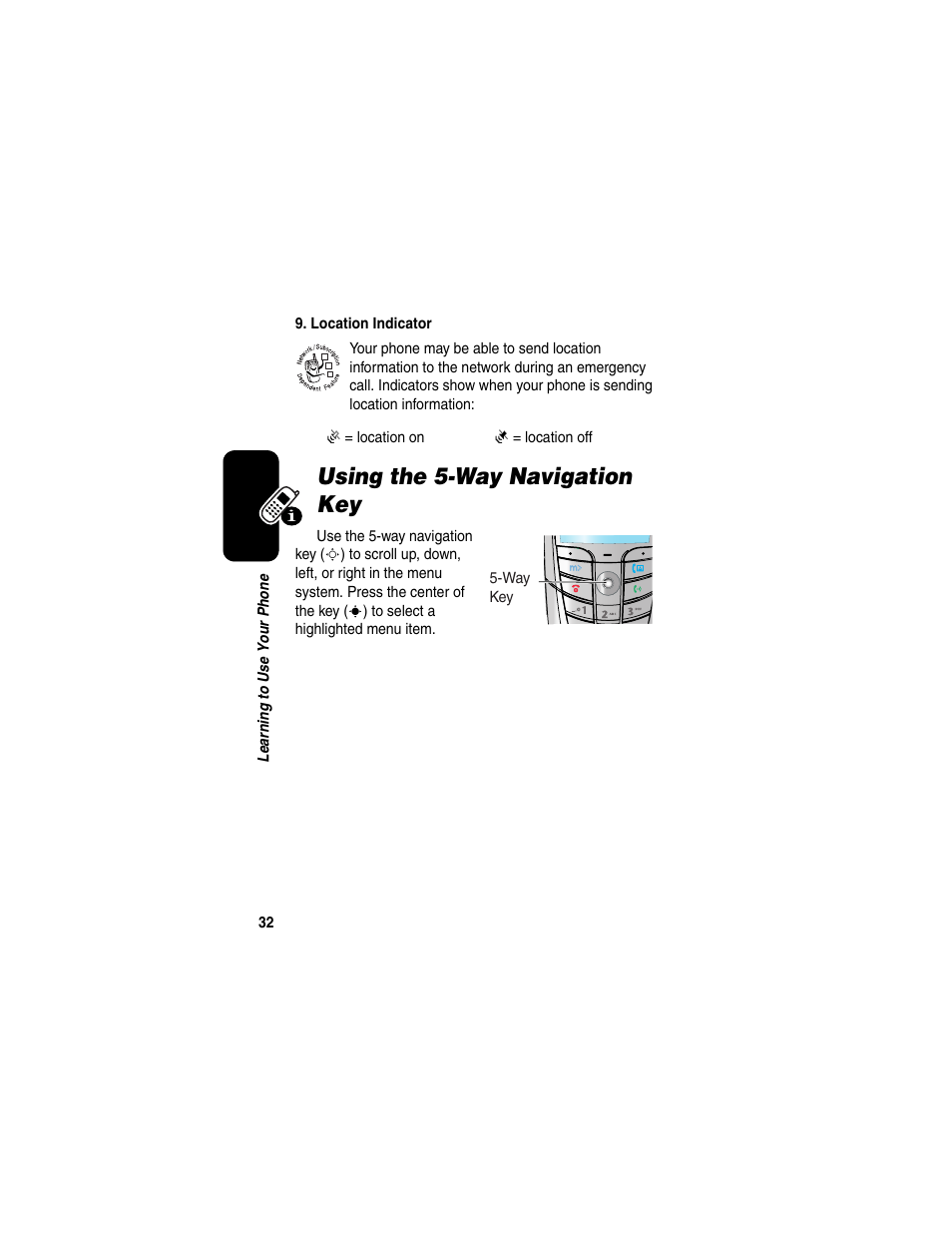 Using the 5-way navigation key | Motorola A845 User Manual | Page 34 / 234