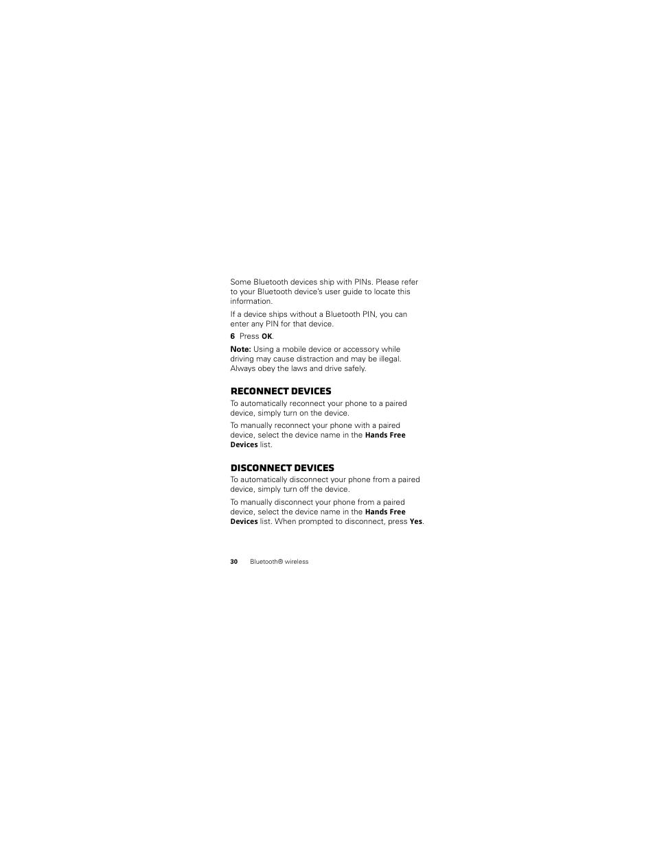 Reconnect devices, Disconnect devices | Motorola I412 User Manual | Page 32 / 64