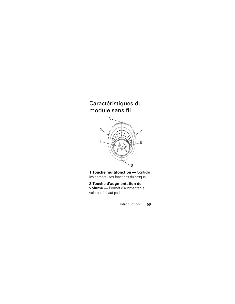 Caractéristiques du module sans fil | Motorola HS830 User Manual | Page 61 / 146