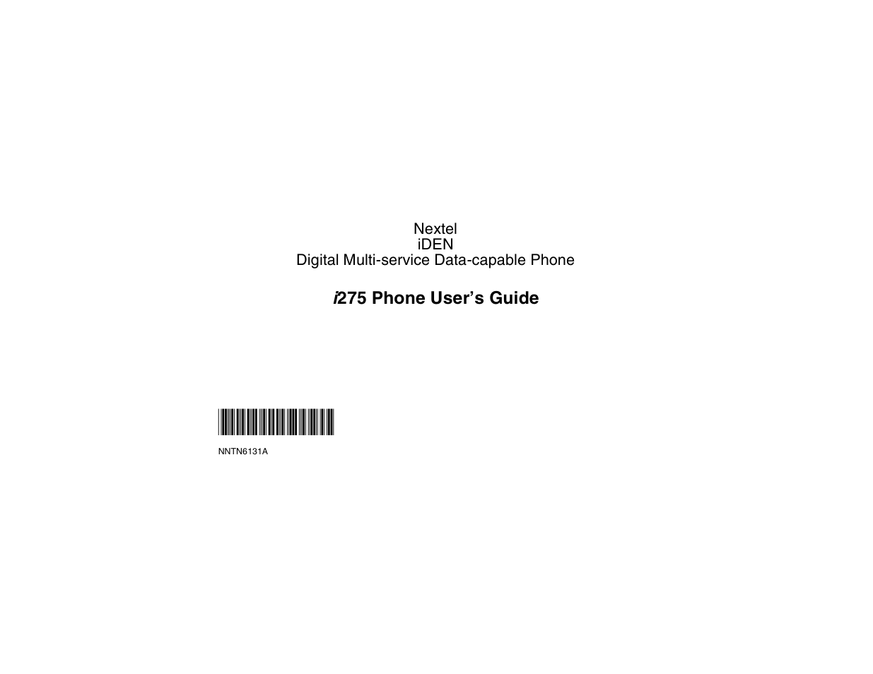 Motorola i275 User Manual | 207 pages