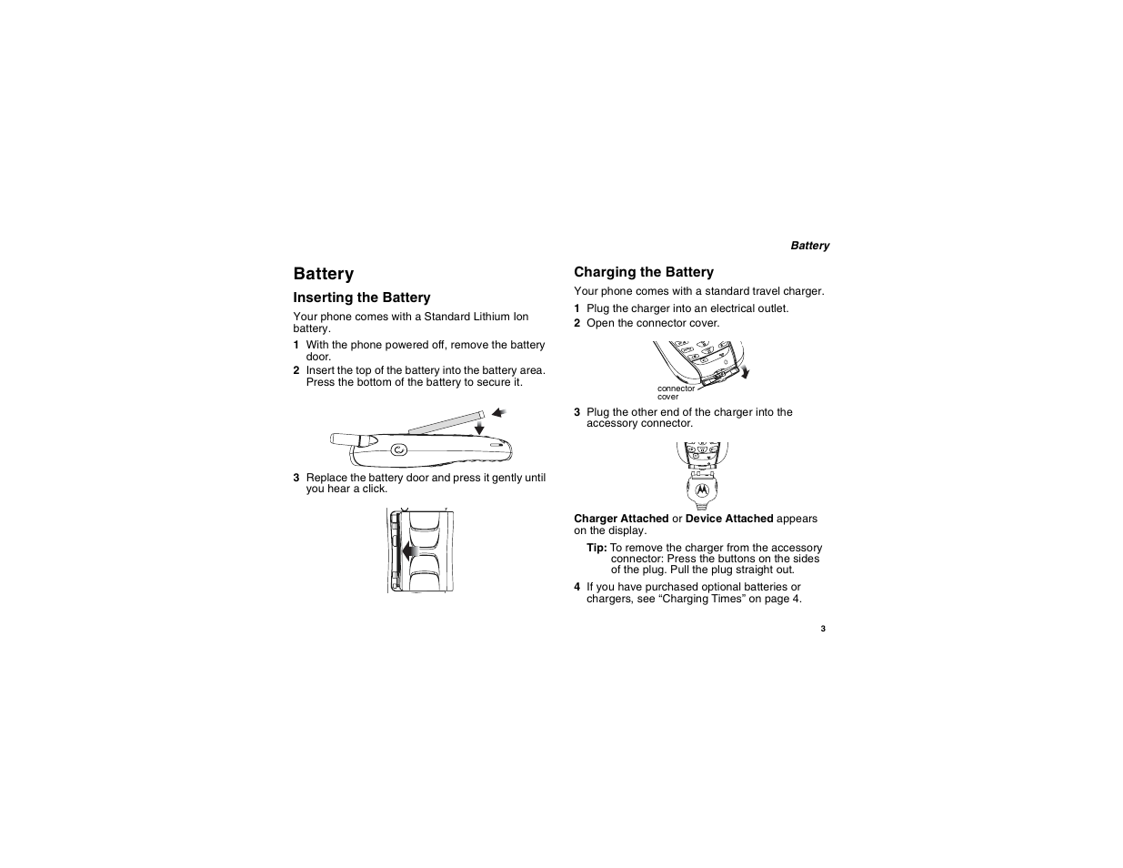 Battery | Motorola i275 User Manual | Page 13 / 207