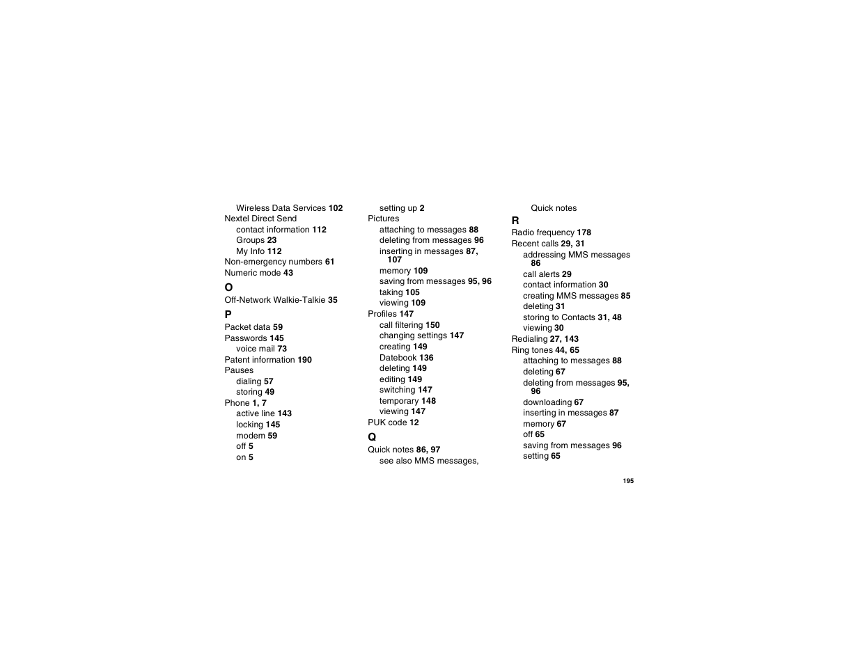 Motorola i275 User Manual | Page 205 / 207