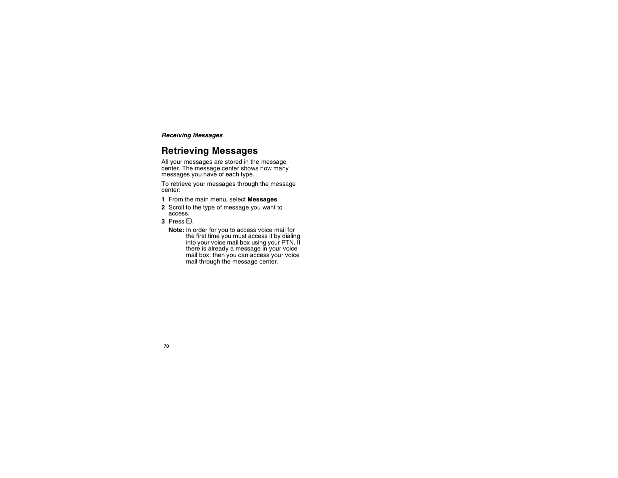 Retrieving messages | Motorola i275 User Manual | Page 80 / 207