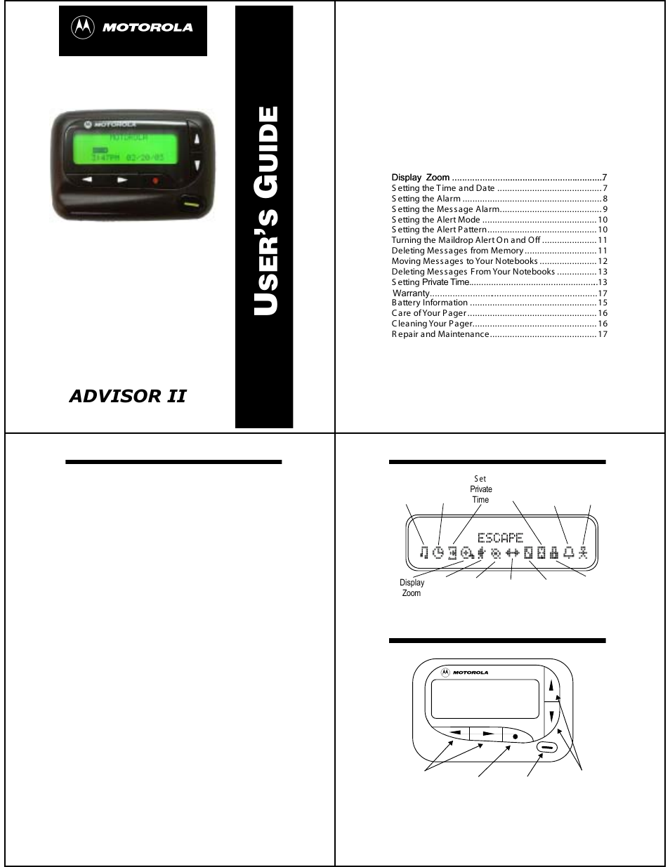 Motorola Advisor II User Manual | 7 pages