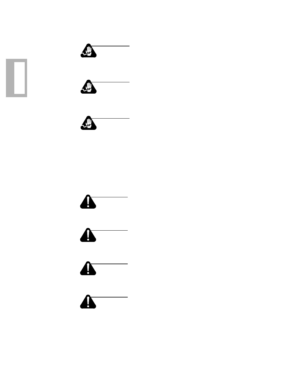 Warning, Avertissement, Warnung | Caution, Mise en garde, Vorsicht, Precaucion | Motorola and V.32bis User Manual | Page 44 / 240