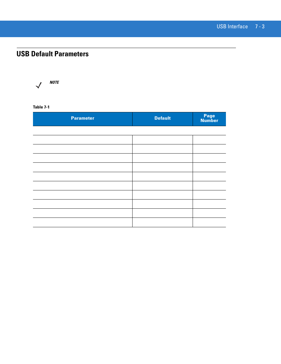 Usb default parameters, Usb default parameters -3 | Motorola LS3478 User Manual | Page 107 / 336