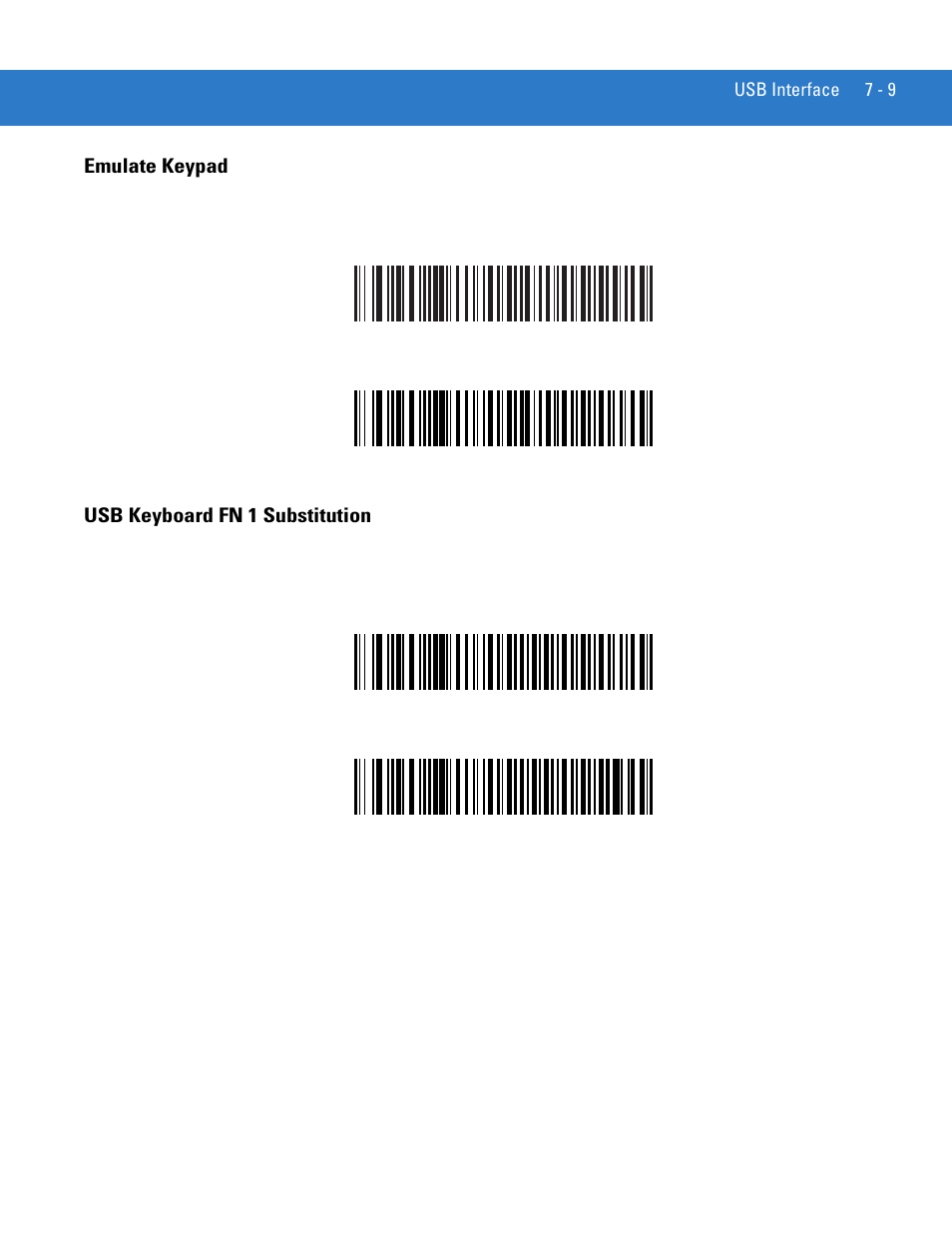 Emulate keypad, Usb keyboard fn 1 substitution | Motorola LS3478 User Manual | Page 113 / 336