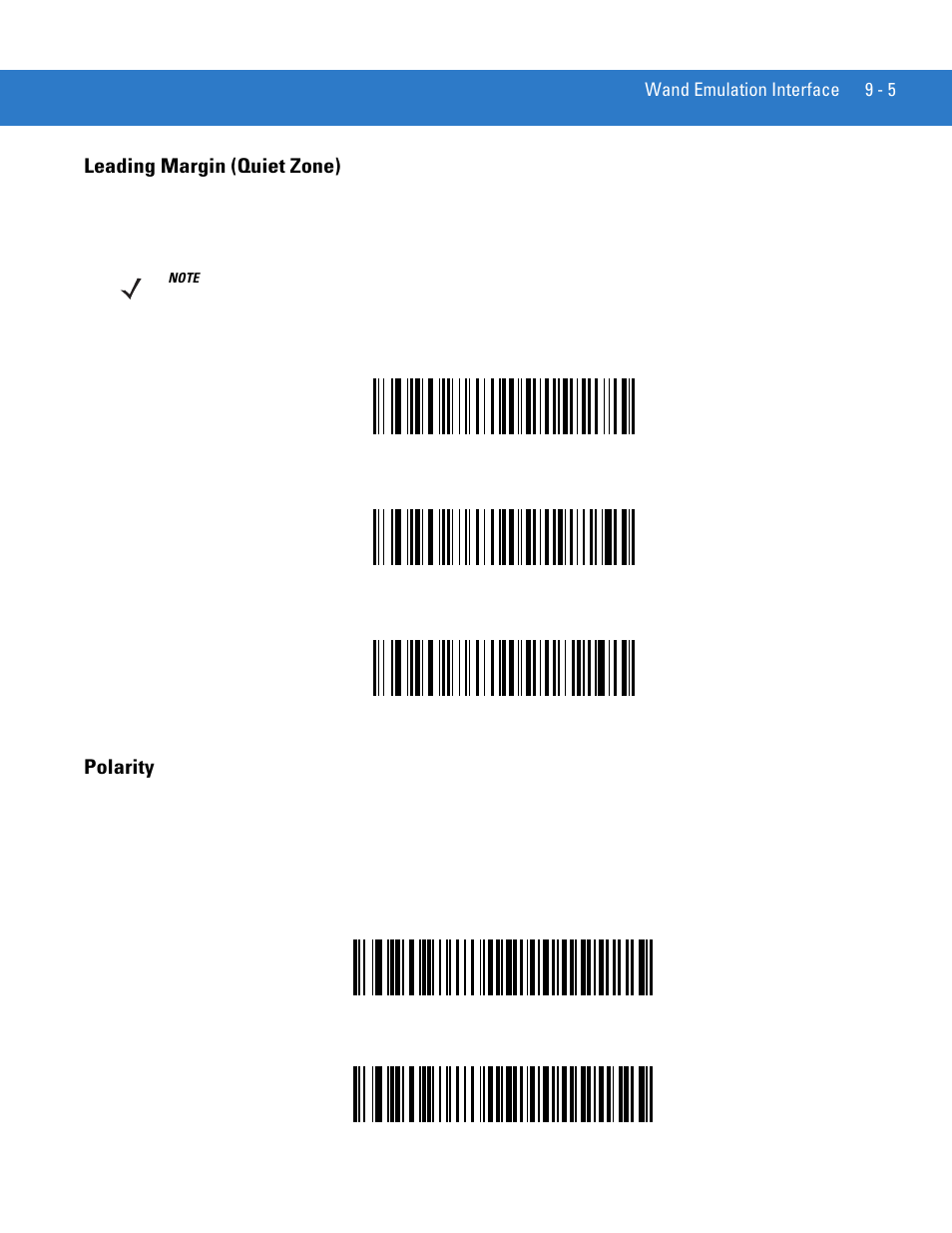 Leading margin (quiet zone), Polarity, Leading margin (quiet zone) -5 polarity -5 | Motorola LS3478 User Manual | Page 135 / 336