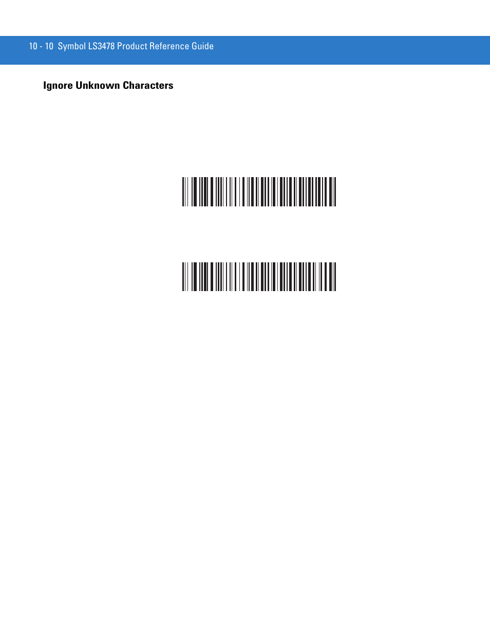 Ignore unknown characters, Ignore unknown characters -10 | Motorola LS3478 User Manual | Page 148 / 336