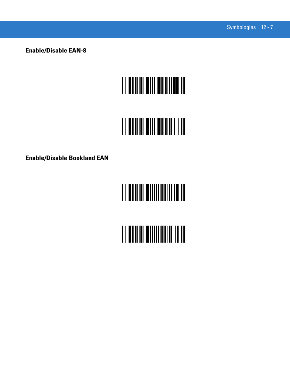 Enable/disable ean-8, Enable/disable bookland ean | Motorola LS3478 User Manual | Page 161 / 336