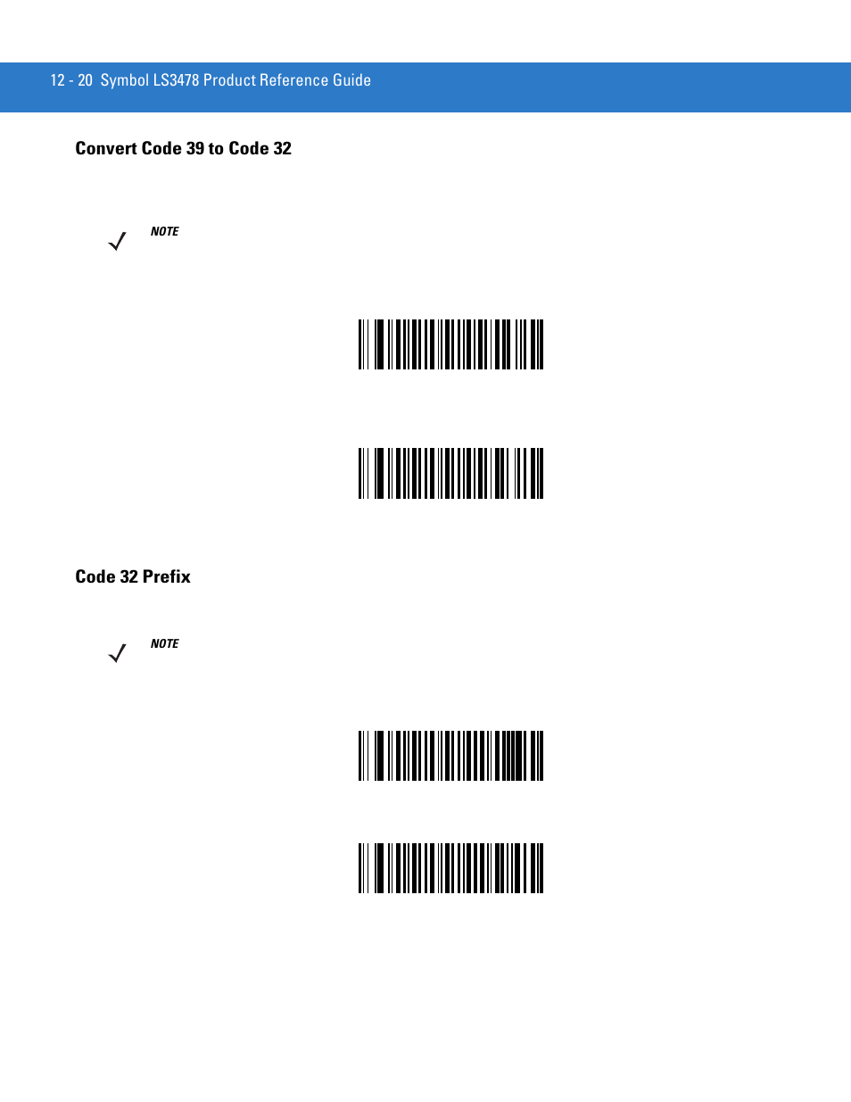 Convert code 39 to code 32, Code 32 prefix, Convert code 39 to code 32 -20 code 32 prefix -20 | Motorola LS3478 User Manual | Page 174 / 336