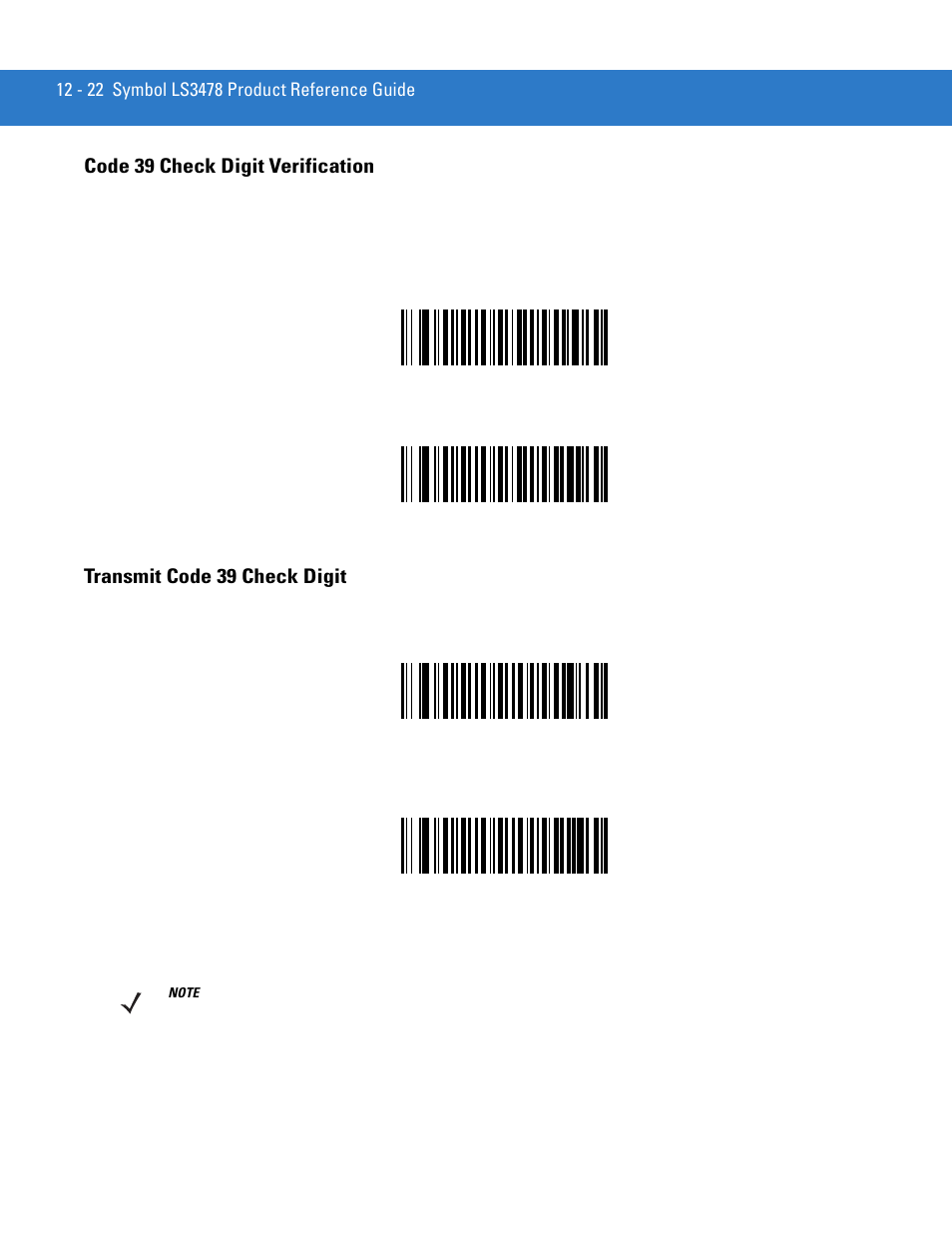 Code 39 check digit verification, Transmit code 39 check digit | Motorola LS3478 User Manual | Page 176 / 336