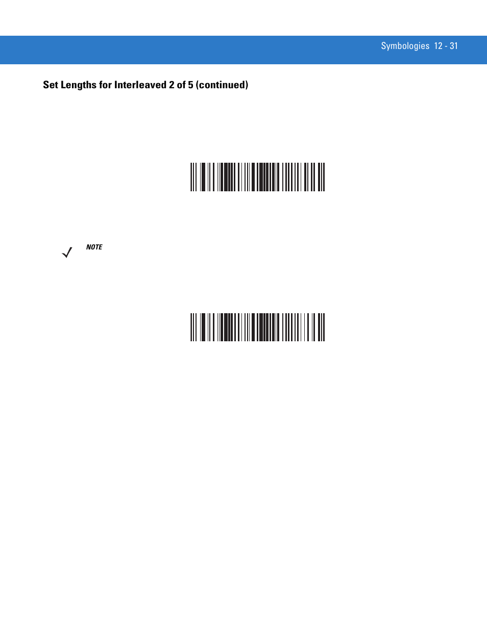 Set lengths for interleaved 2 of 5 (continued) | Motorola LS3478 User Manual | Page 185 / 336