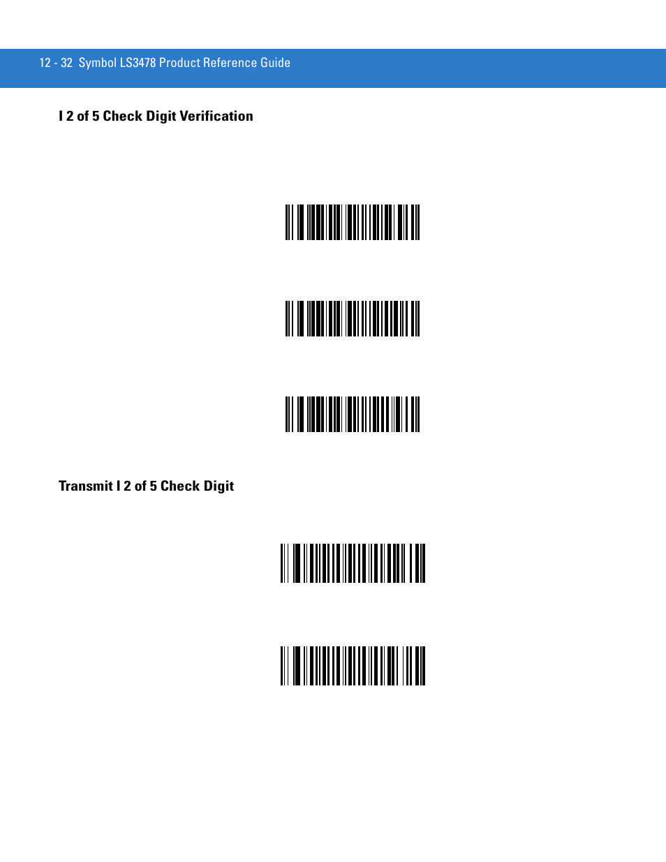 I 2 of 5 check digit verification, Transmit i 2 of 5 check digit | Motorola LS3478 User Manual | Page 186 / 336